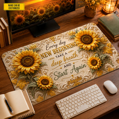 Sunflower New Beginnings – Personalized Desk Mat