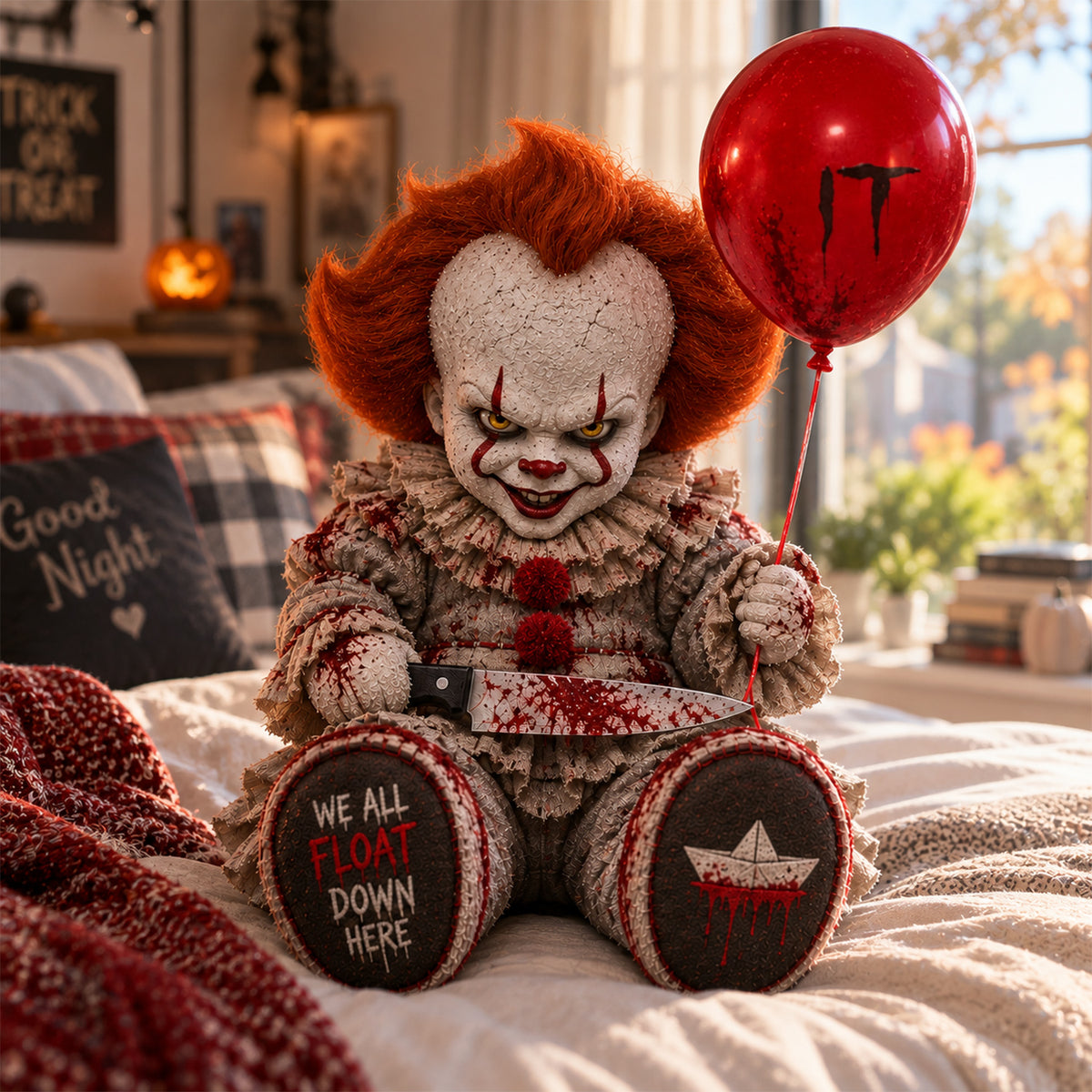 Pennywise IT Horror Custom Shape Pillow – Creepy Halloween Collector Gift