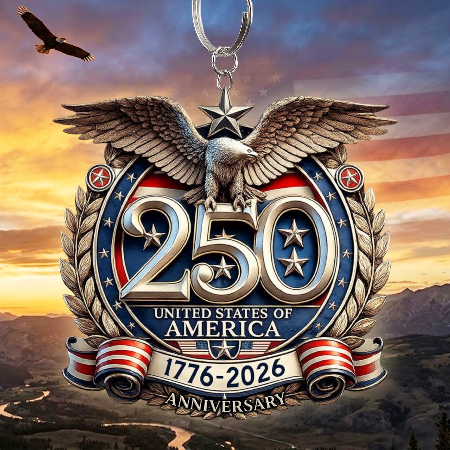 250th Anniversary USA Patriotic Keychain