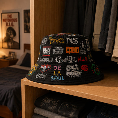 Classic Golden 80’s & 90’s Hip Hop All Over  Bucket Hat Version 4