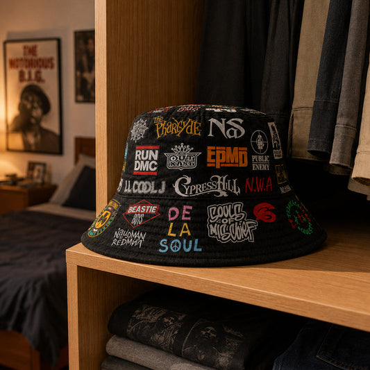 Classic Golden 80’s & 90’s Hip Hop All Over  Bucket Hat Version 4