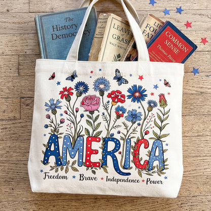 Patriotic Wildflower Tote Bag