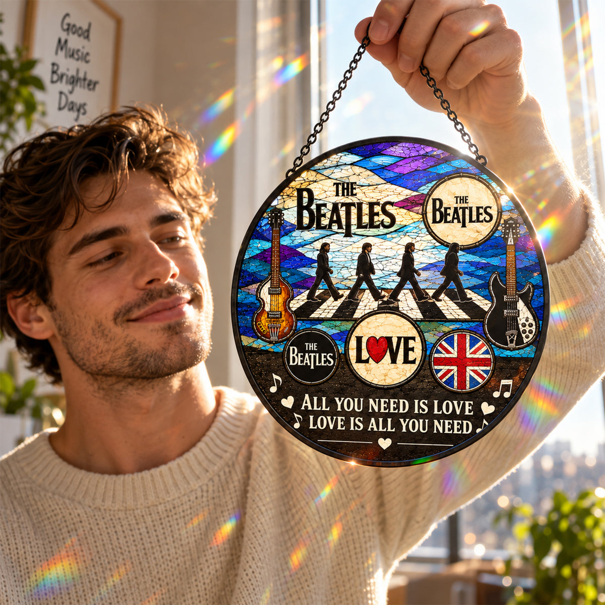 The Beatles Abbey Road Stained Glass Suncatcher