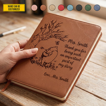 Personalized Thank You Teacher Leather Journal