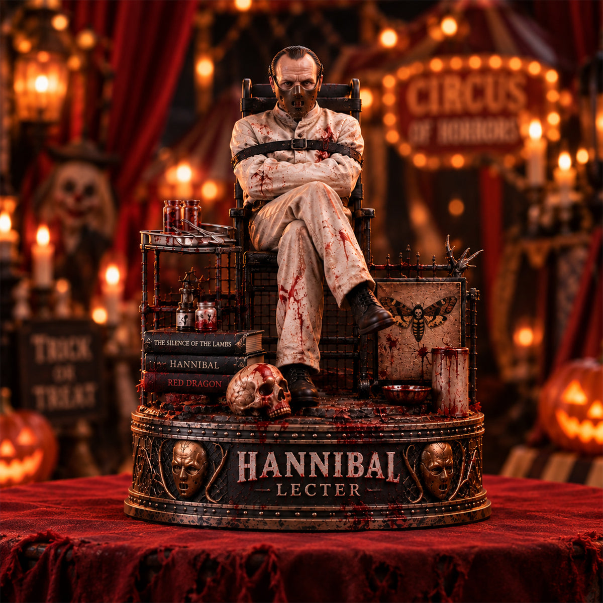 Hannibal Lecter Horror Wooden Block - Collectible Table Decor