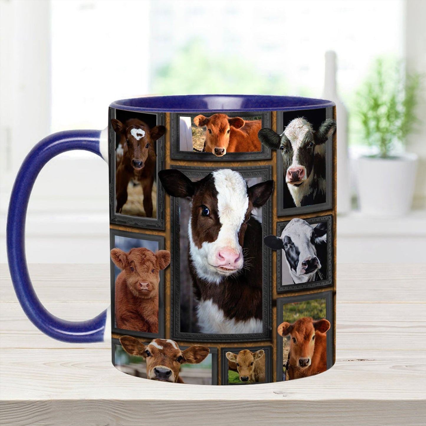 Adorable Cow Collage Accent Mug