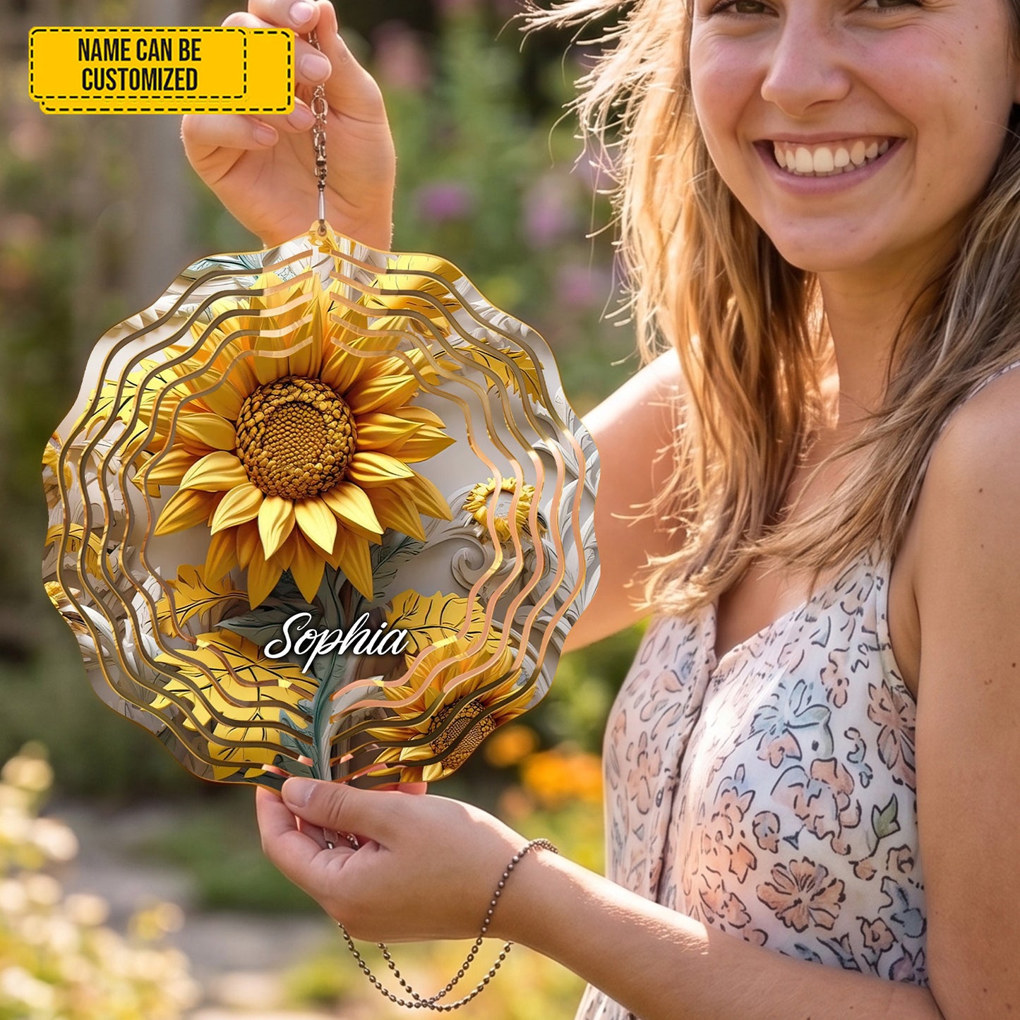 Personalized Sunflower Wind Spinners