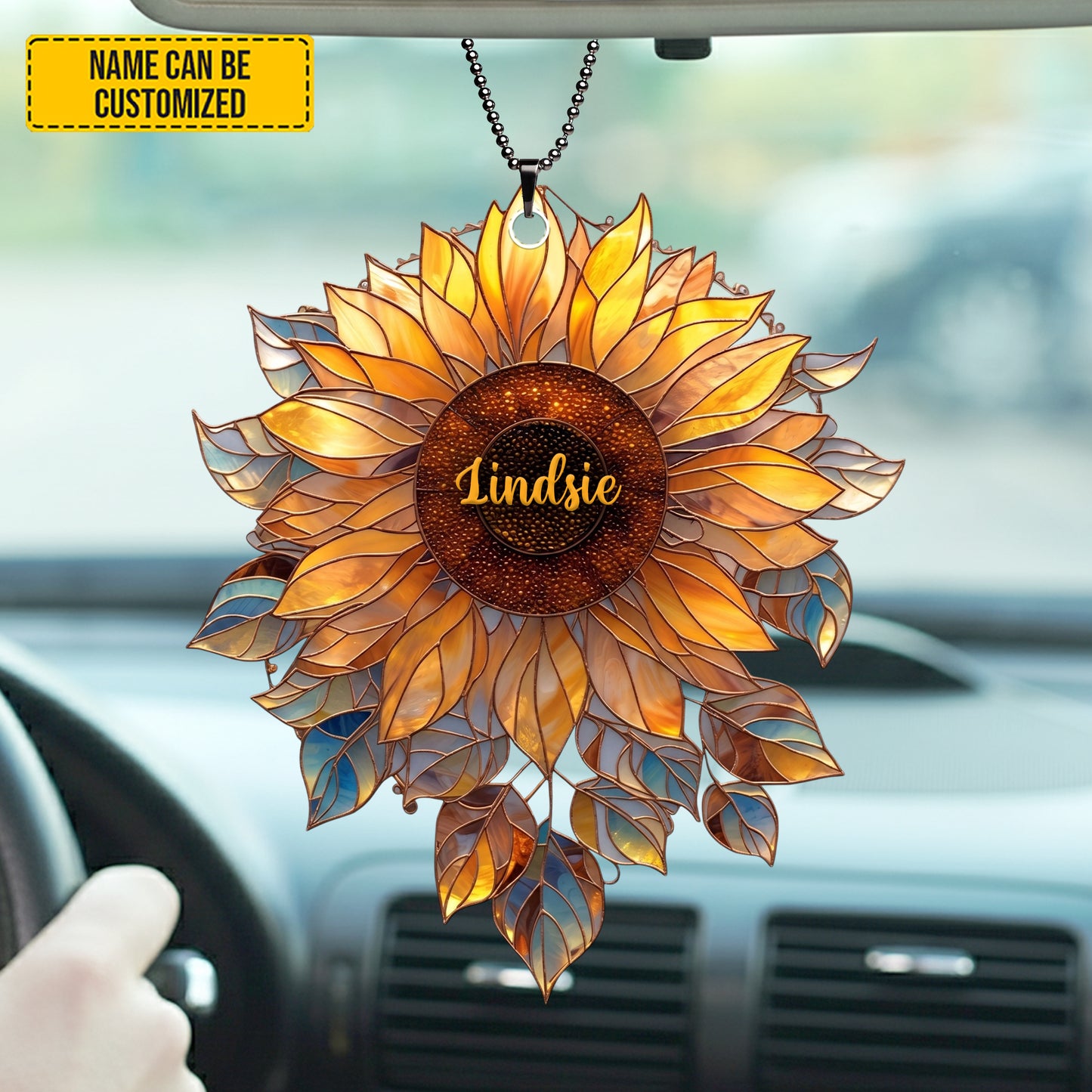 Personalized Sunflower Car Hanging Ornament