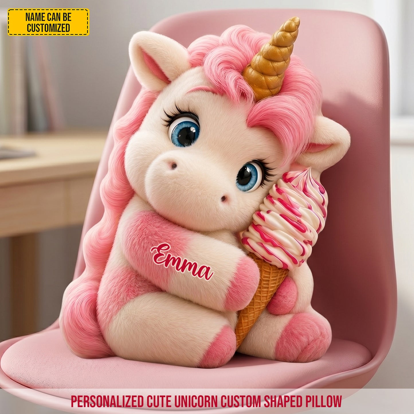 Personalized Cute Unicorn Custom Shaped Pillow
