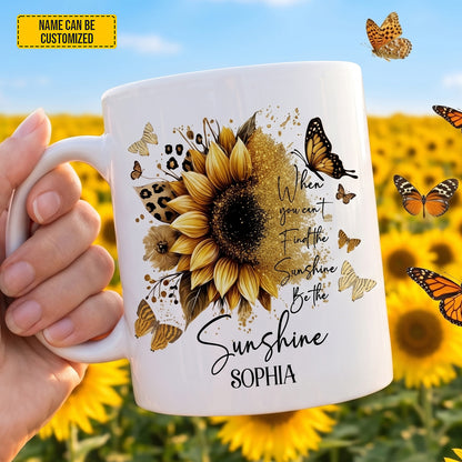 Sunflower Inspirational - Personalized Sunflower White Mug