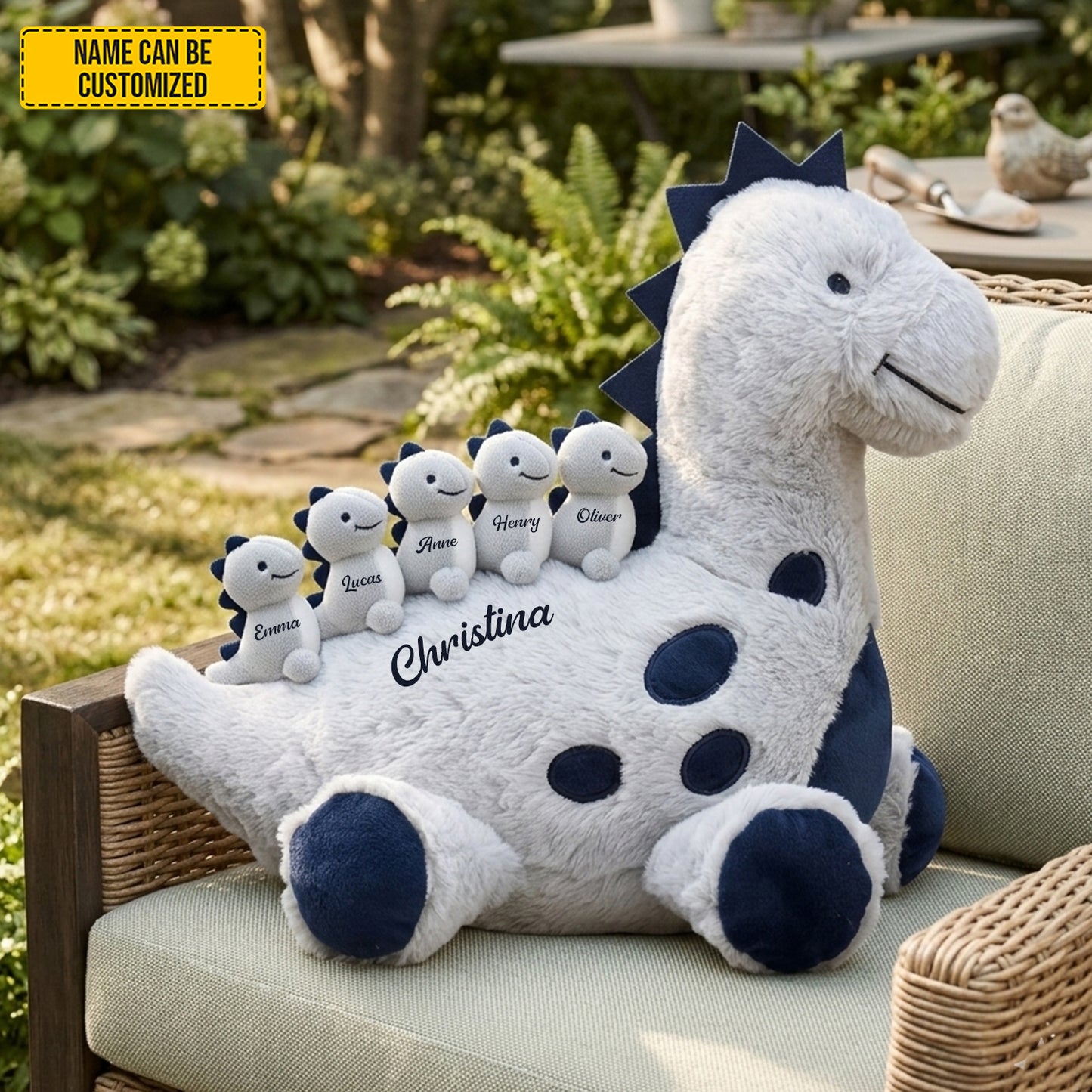 Nana Dinosaur Gift For Mom Grandma – Personalized Grandma Faux Fur Shaped Pillow
