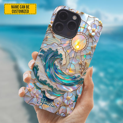 Personalized Sun & Ocean Stained Glass Phone Case