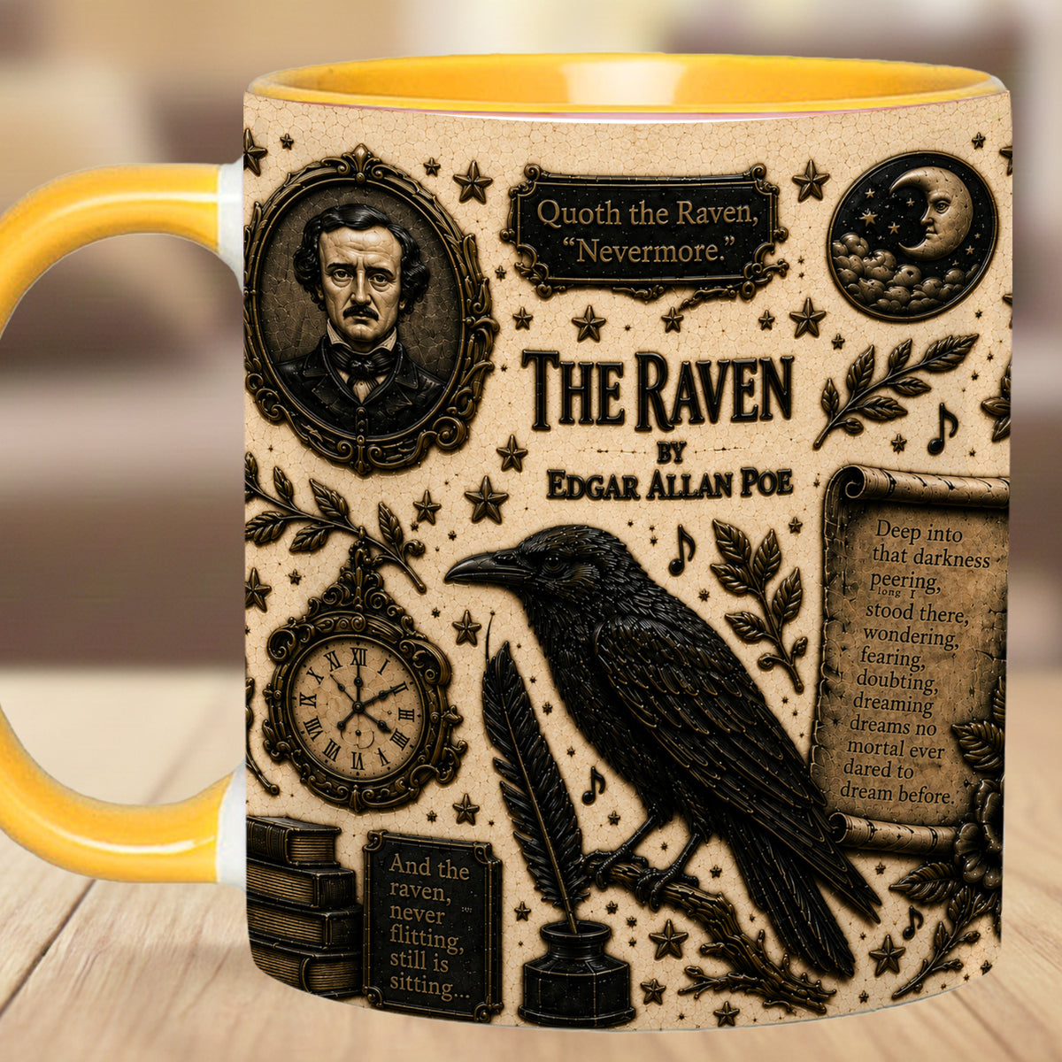 Raven Edgar Allan Halloween Accent Mug