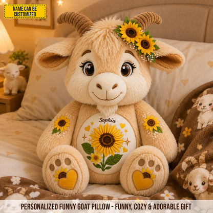 Personalized Cute Goat Custom Shaped Pillow