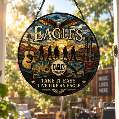 Eagles Take It Easy Stained Glass Suncatcher