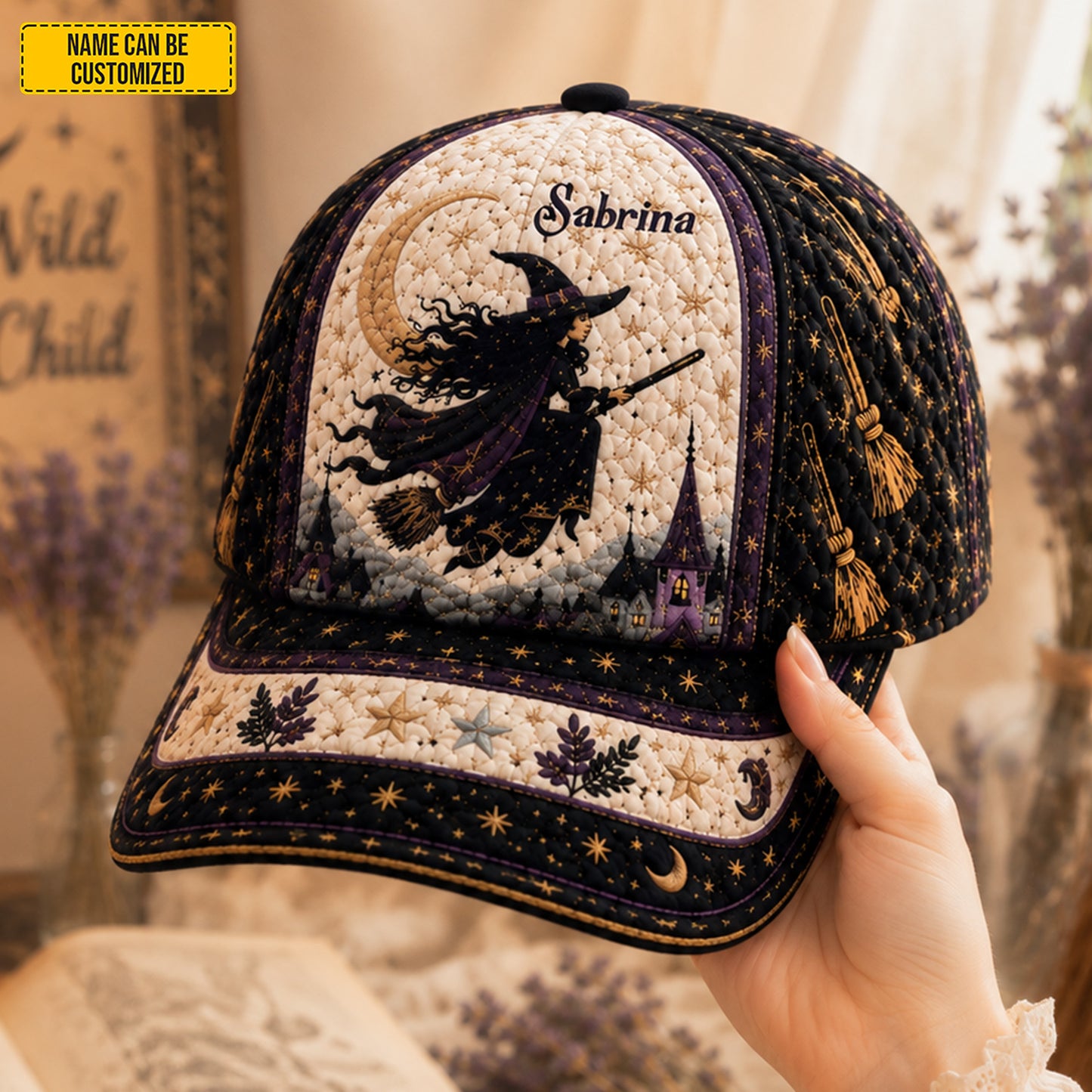 Personalized Midnight Witch Halloween Cap