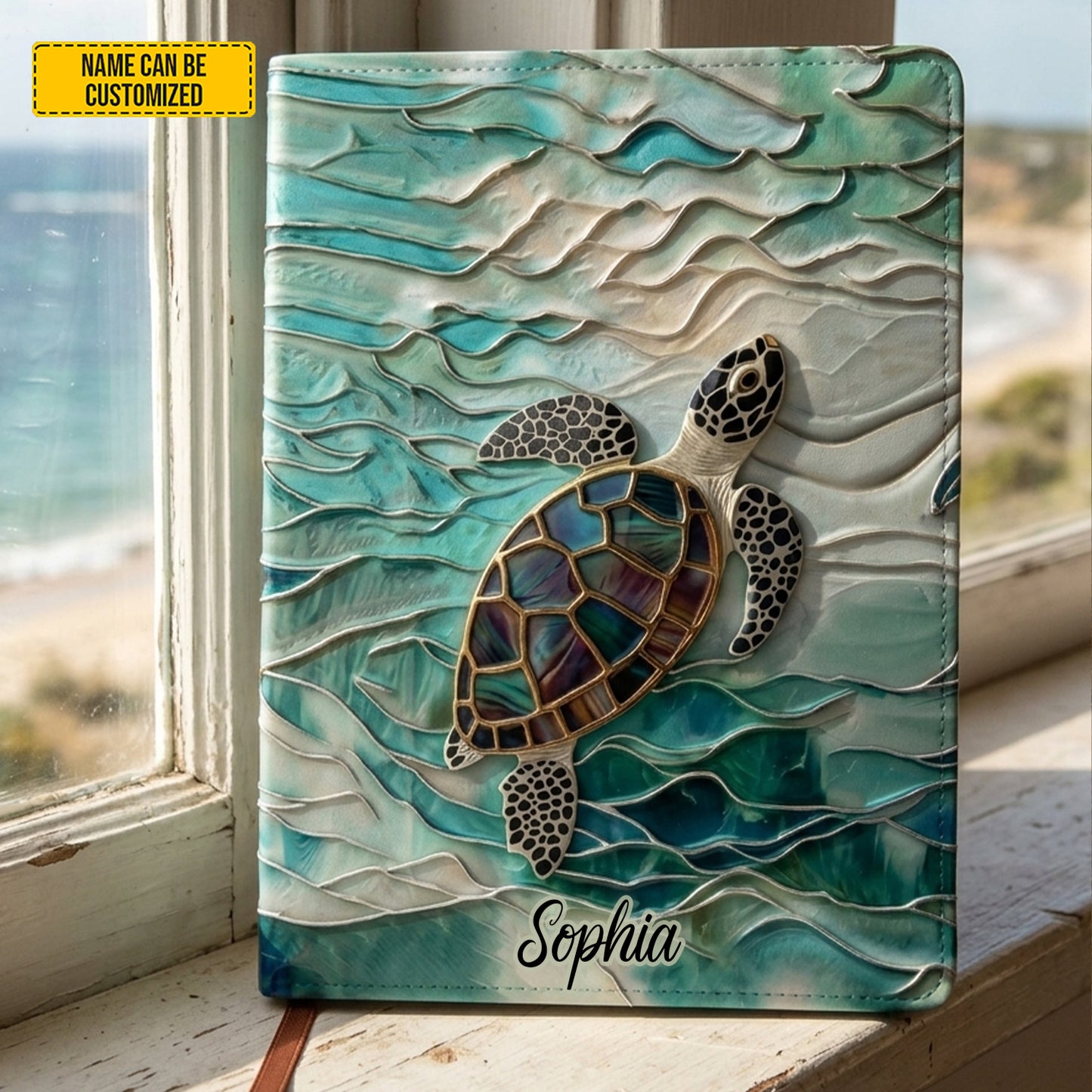 Personalized Sea Turtle Leather Journal