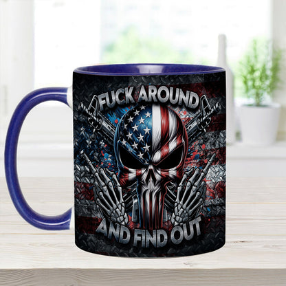 Bold Patriotic Skull Accent Mug