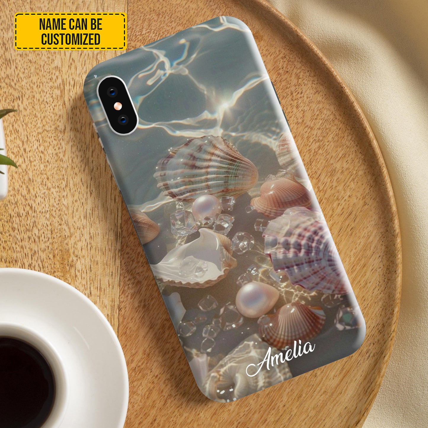 Personalized Seashell With Ocean Phone Case