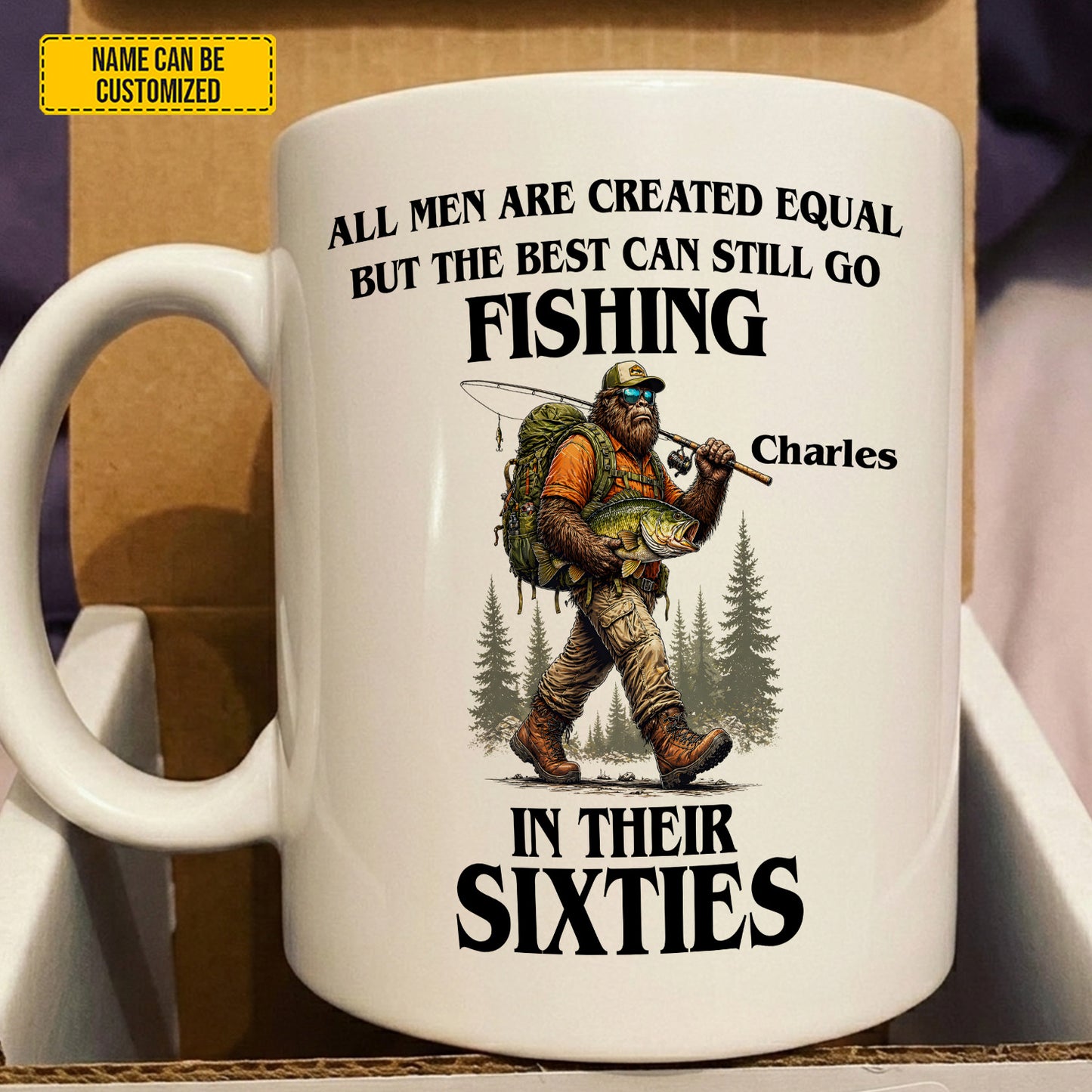 Still Fishing In Their Sixties - Personalized Fishing White Mug