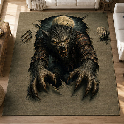 Fierce Werewolf 3D Illusion Area Rug