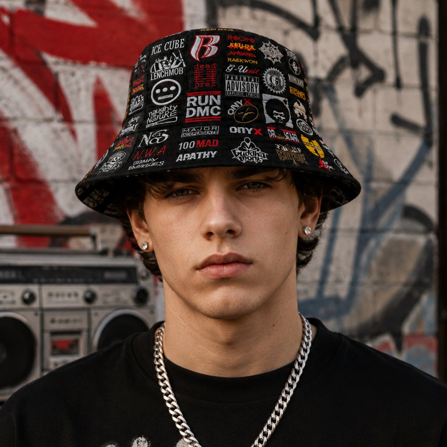 Classic Golden 80’s & 90’s Hip Hop All Over  Bucket Hat Version 5