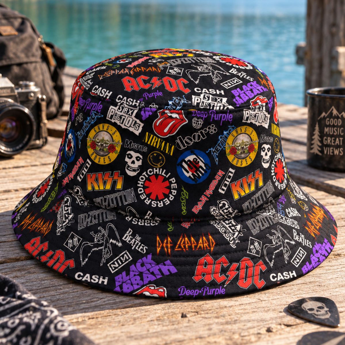 Classic Rock All Over Bucket Hat Version 4