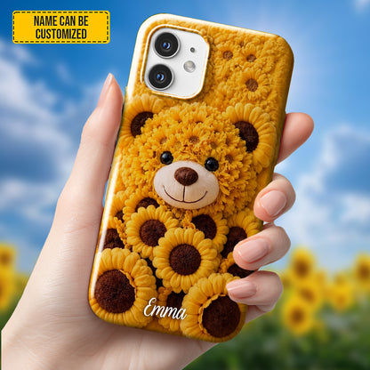 Personalized Sunflower Bear Phone Case