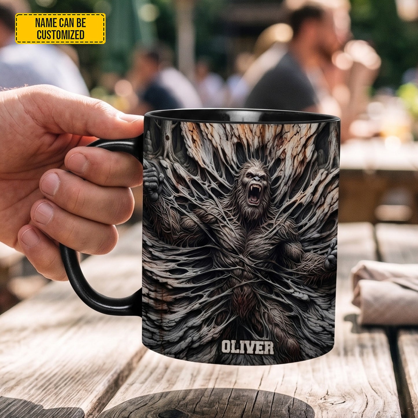 Wrath Of The Woods – Personalized Bigfoot Black Mug