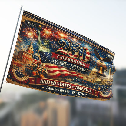 USA 250th Anniversary American Flag, America 250 Patriotic Home Decor