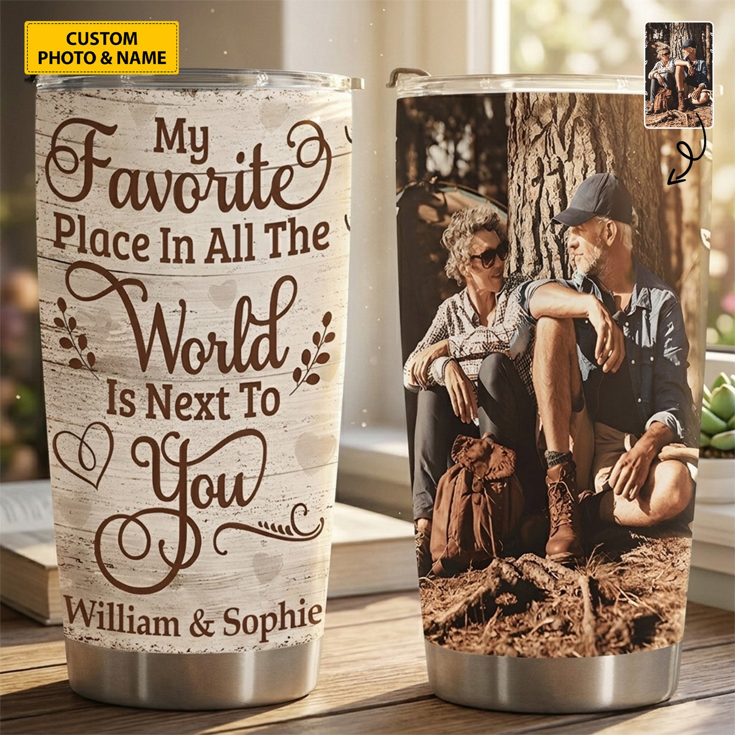 Personalized Custom Photo Couple Tumbler