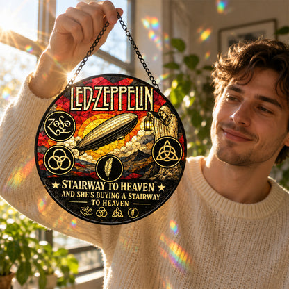 Led Zeppelin Stairway to Heaven Stained Glass Suncatcher