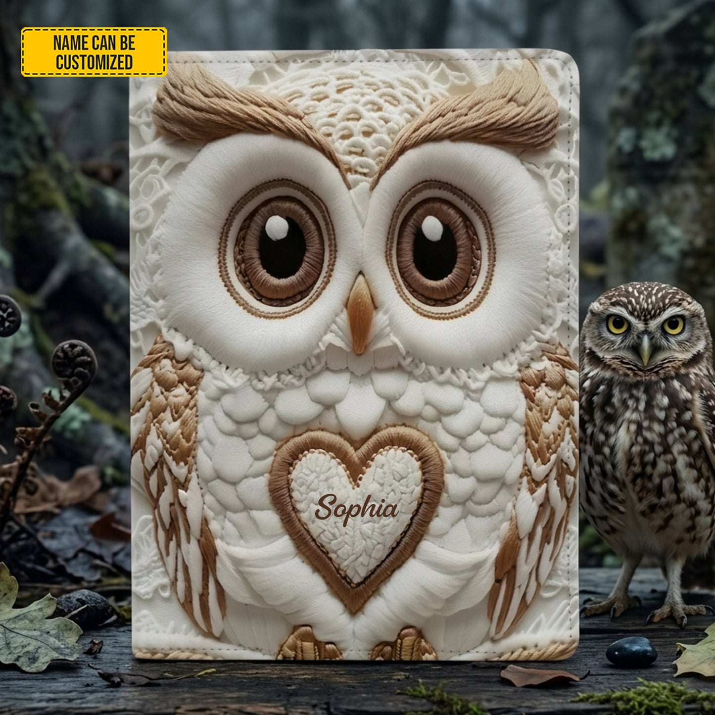 Personalized Beautiful Owl Leather Journal