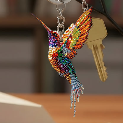 Colorful Hummingbird Keychain