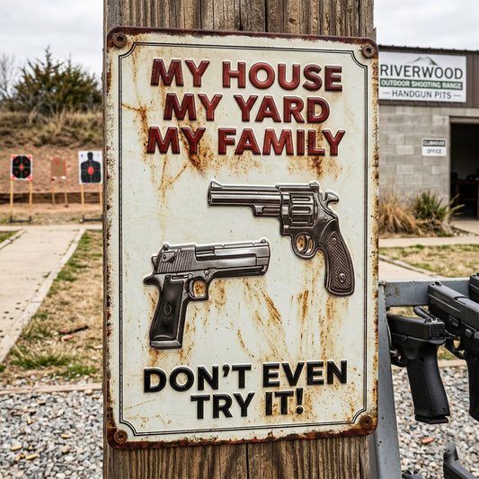 My House My Yard My Family Funny Metal Sign - Gift For Home Decor