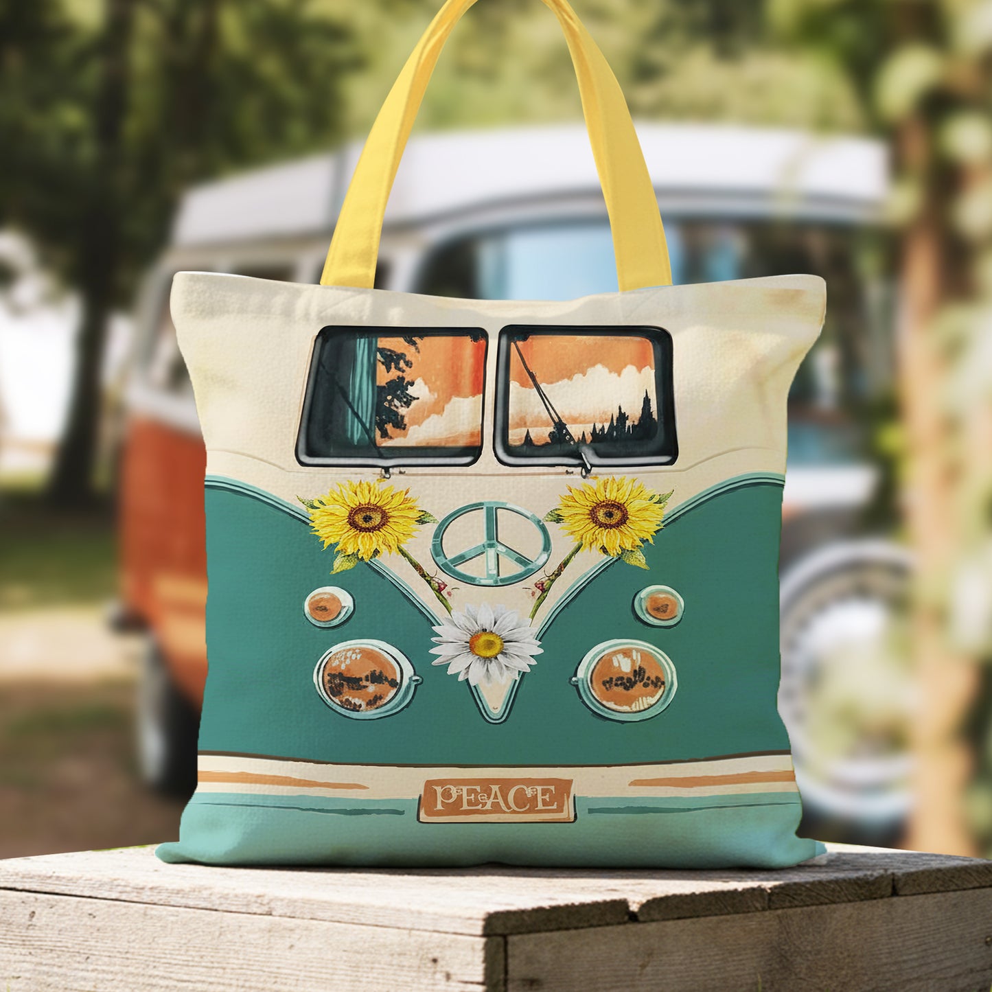 Vintage Hippie Van Tote Bag