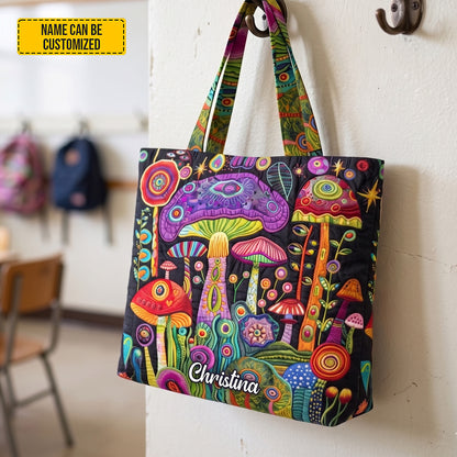 Personalized Psychedelic Mushroom Tote Bag