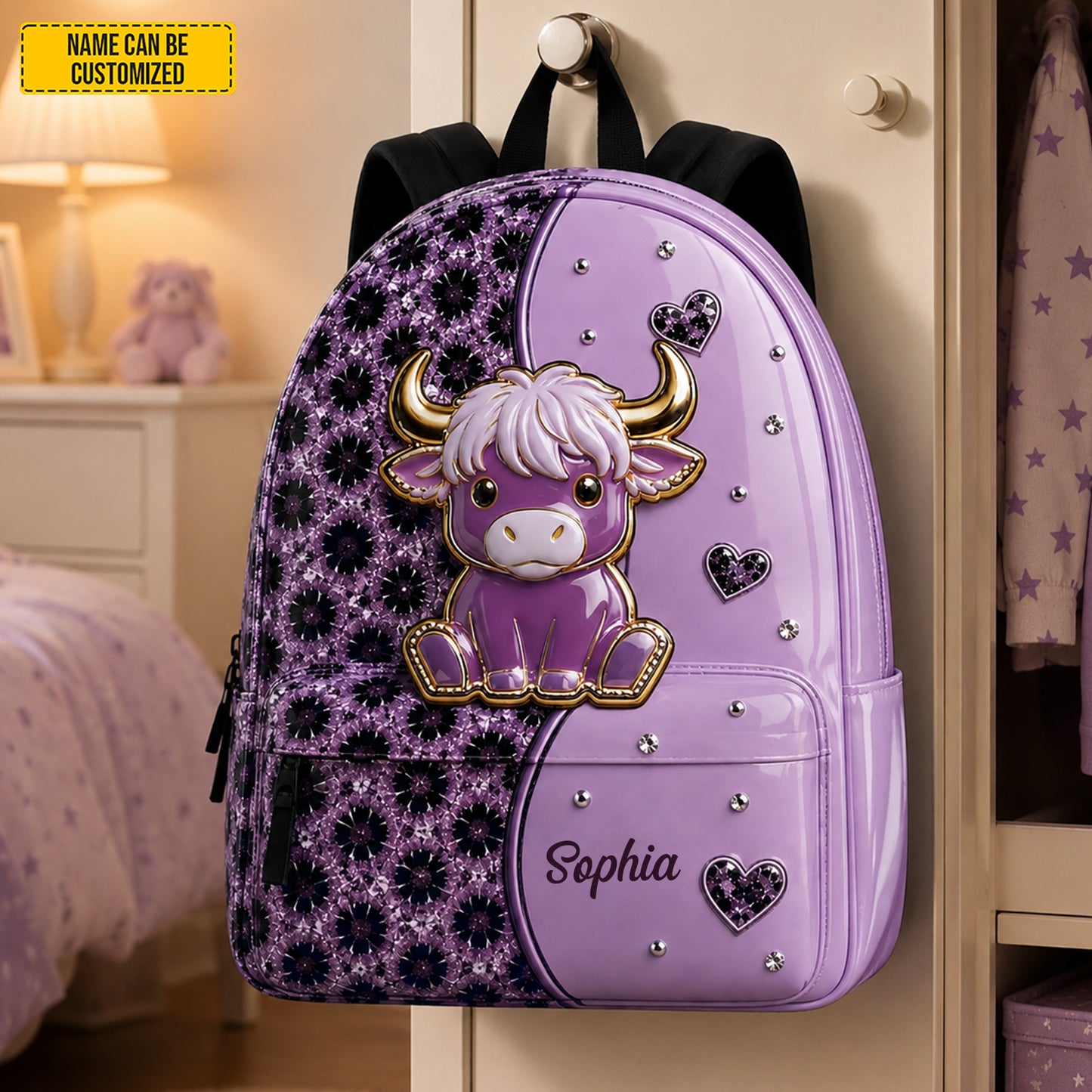 Personalized Highland Cow - Kids Backpack