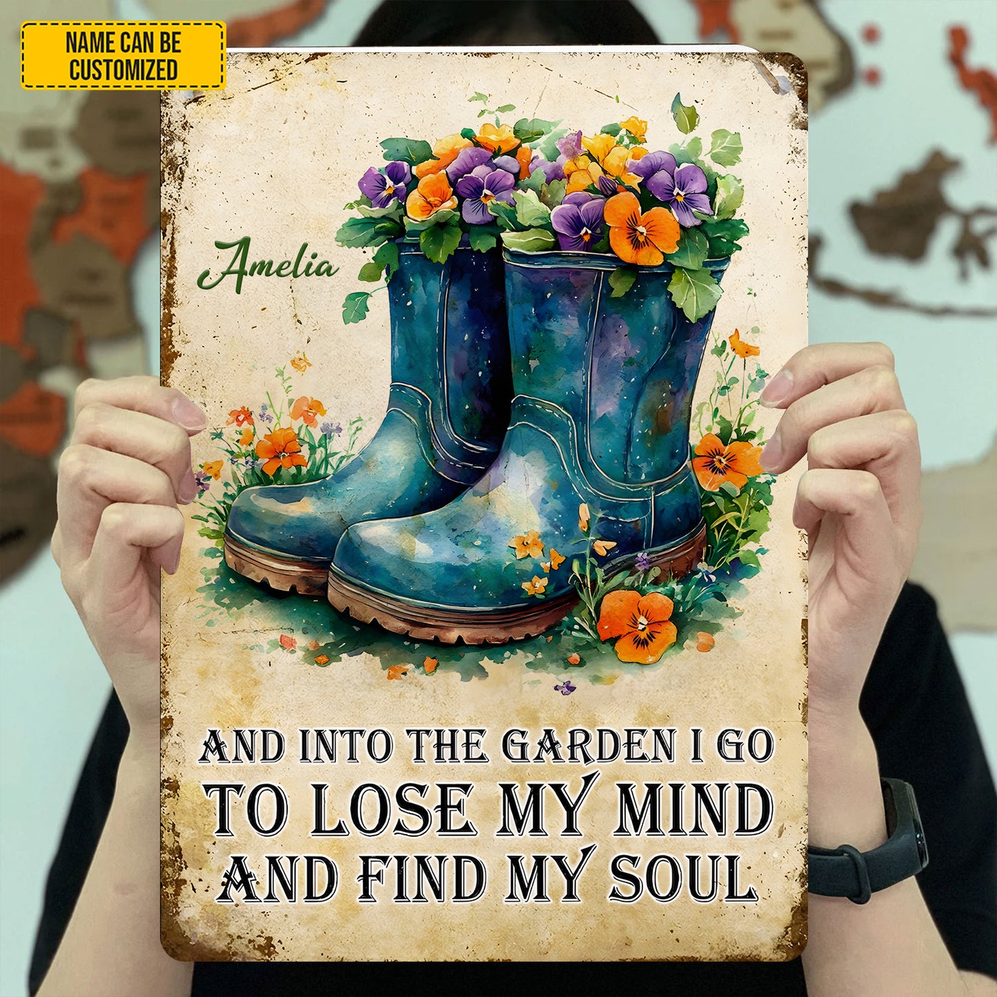 Into The Garden - Personalized Boots Metal Sign