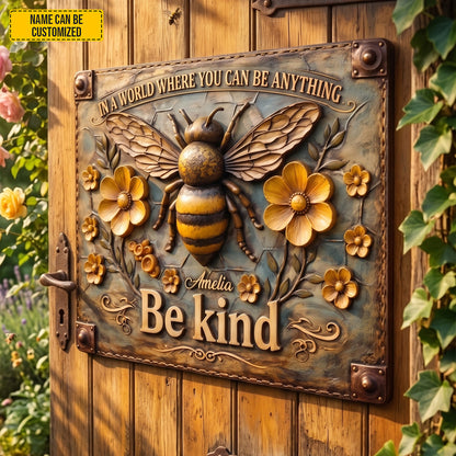 Be Kind - Personalized Bee Metal Sign