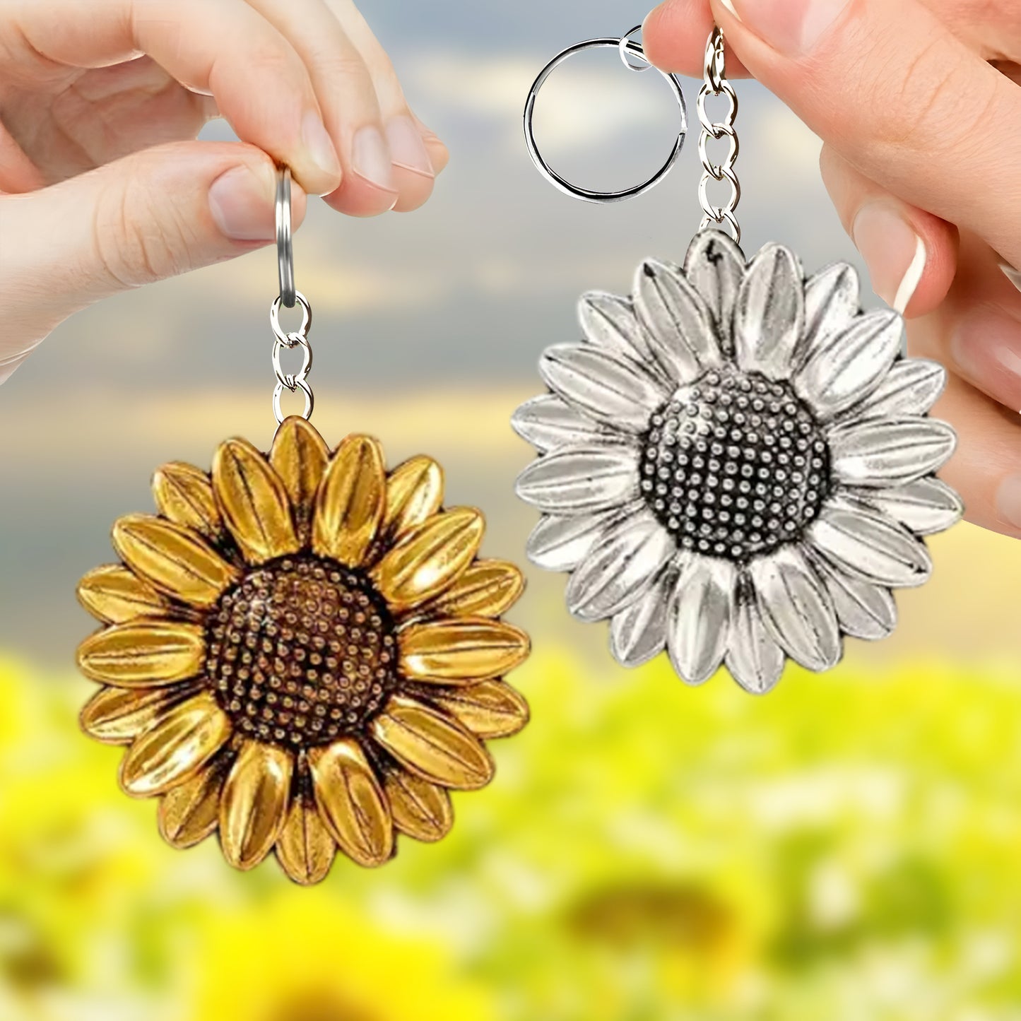 Retro & Fresh Sunflower Keychain