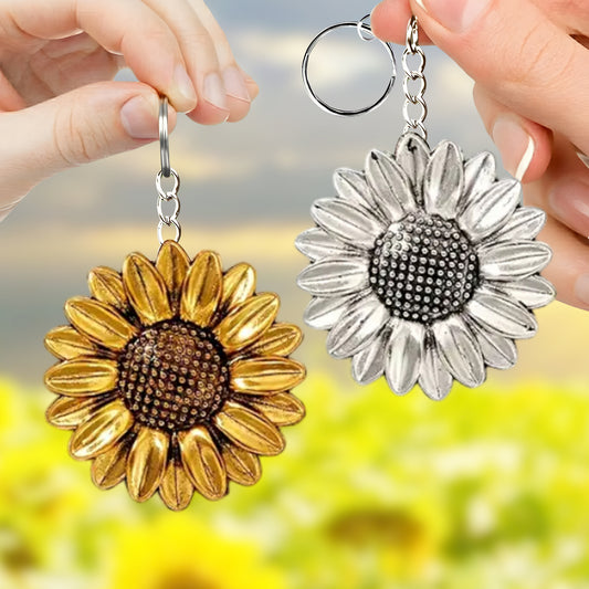 Retro & Fresh Sunflower Keychain