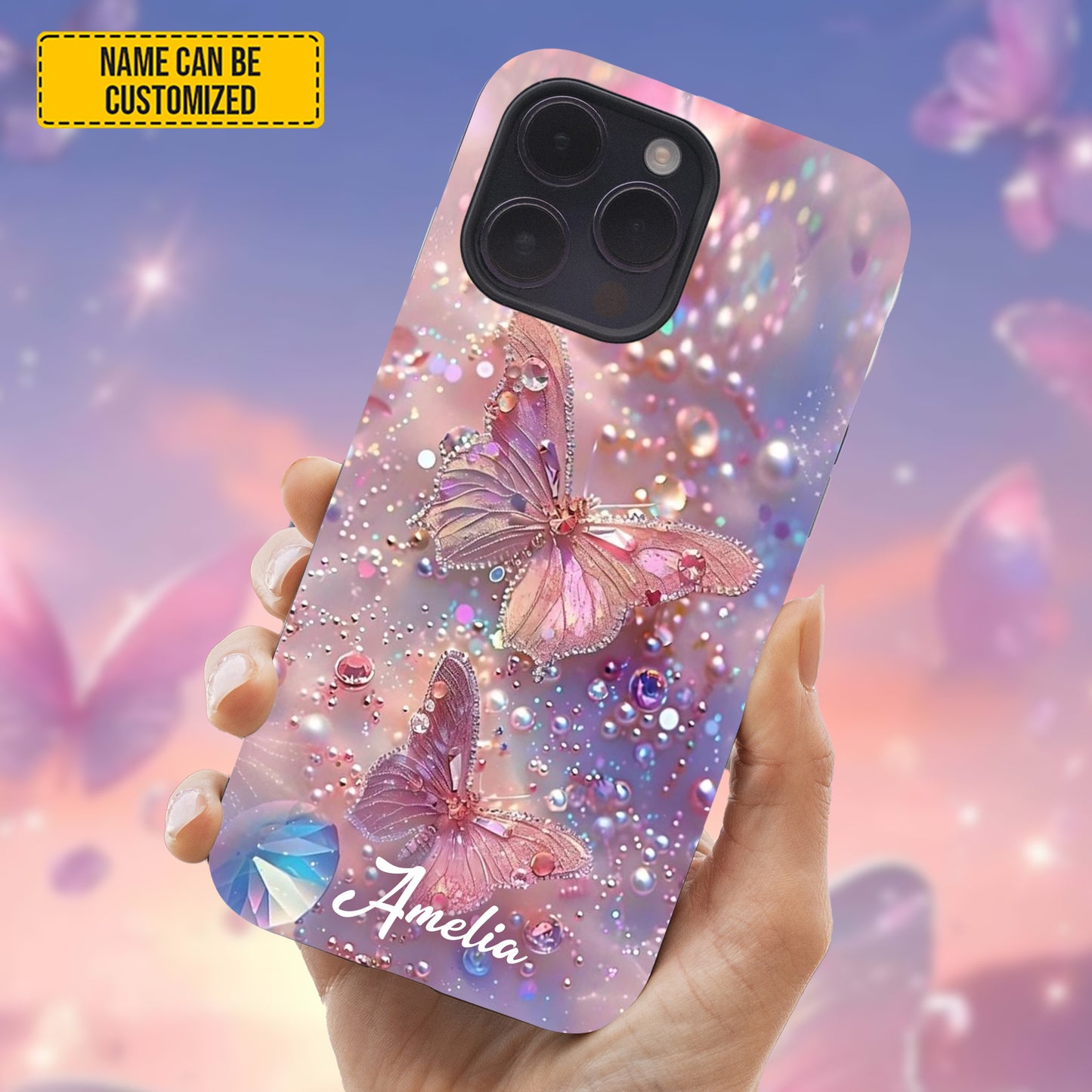 Butterfly Sparkle - Personalized Phone Case