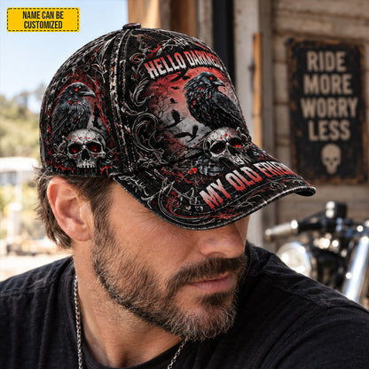 Personalized Raven Skull Classic Cap