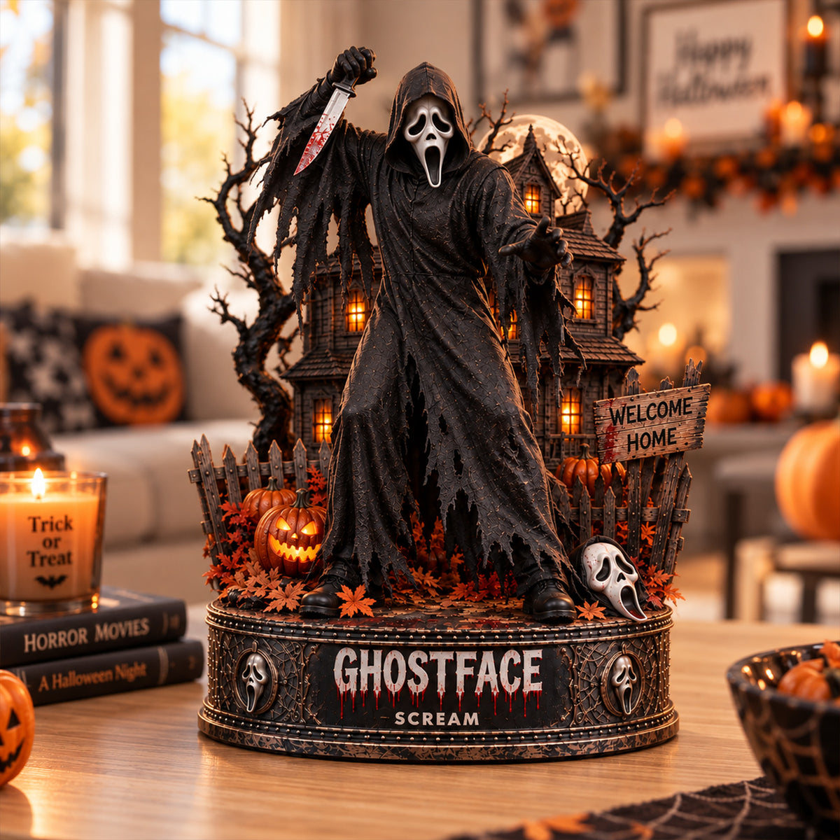 Ghostface Scream Night – Collectible Acrylic Plaque Table Decor
