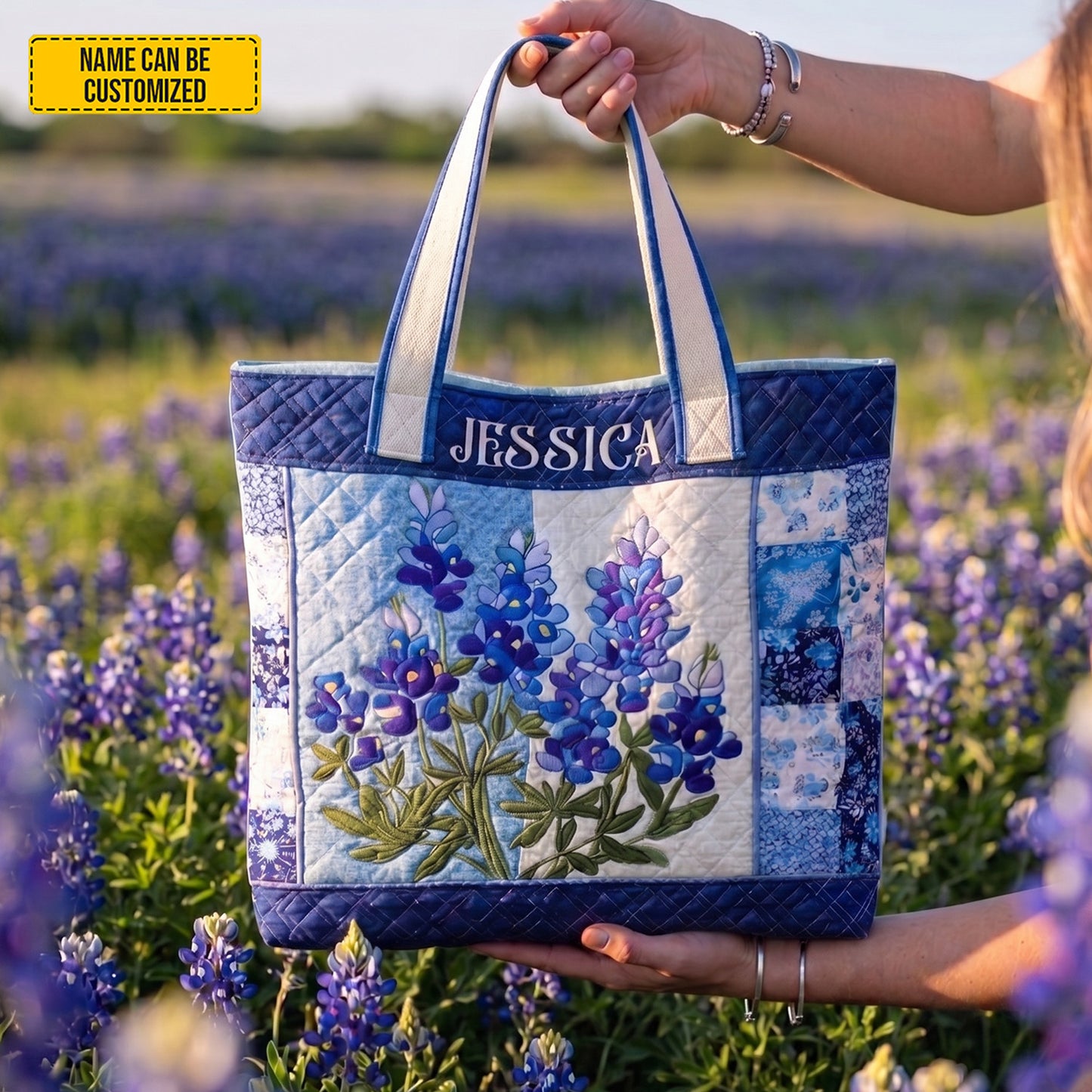 Personalized Beautiful Lavender Tote Bag