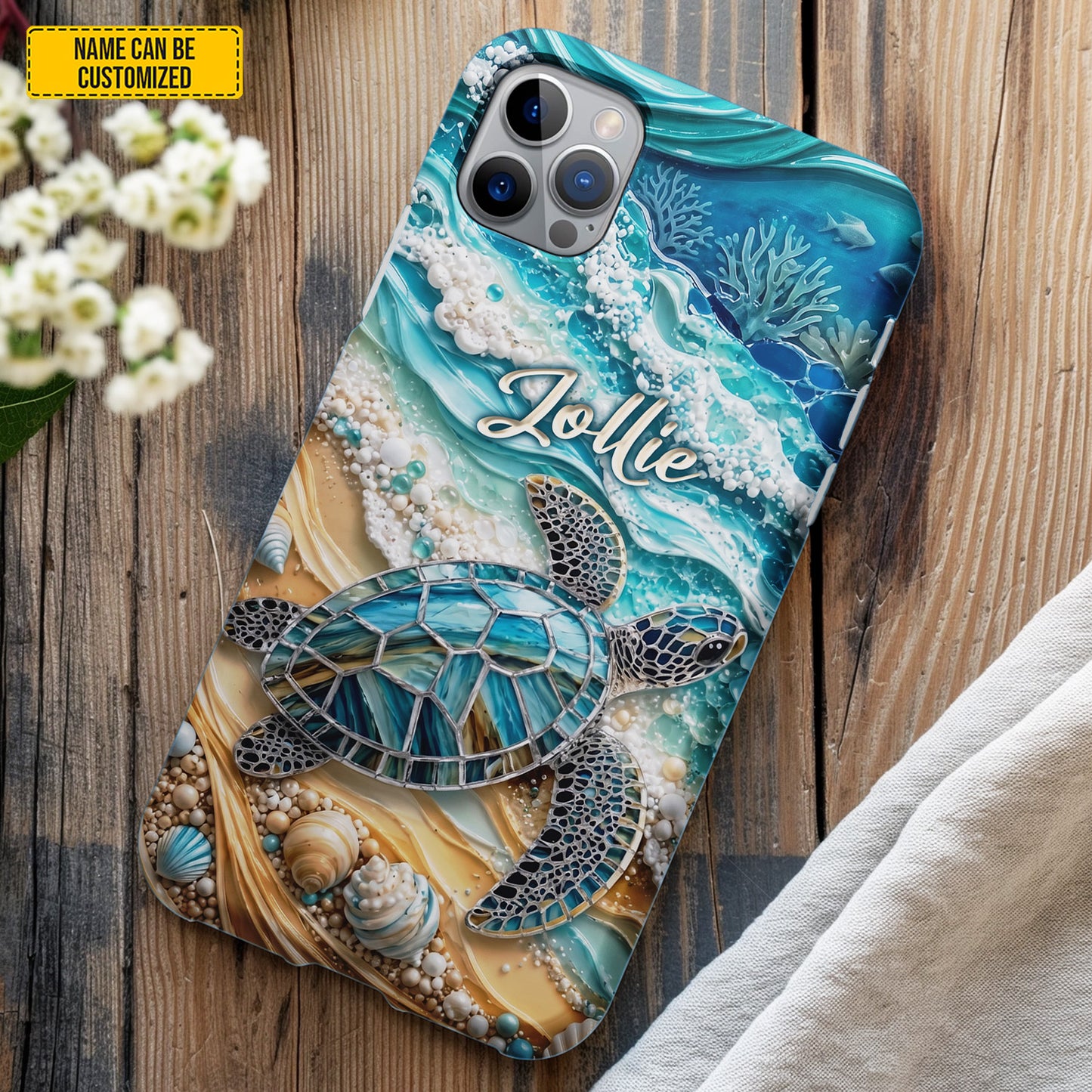 Beautiful Sea Turtle – Personalized Ocean Phone Case