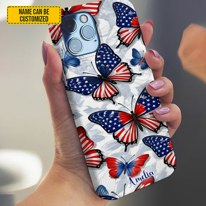 Personalized Patriotic Butterfly Phone Case