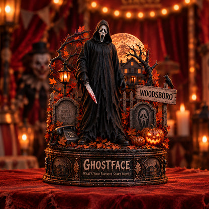 Ghostface Horror Wooden Block - Collectible Table Decor