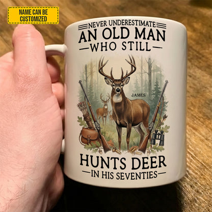 Old Man Deer Hunter – Personalized White Mug